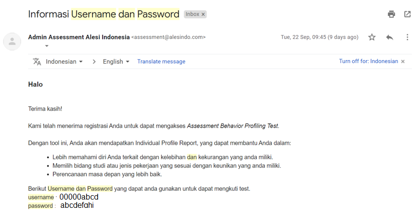 Info User
